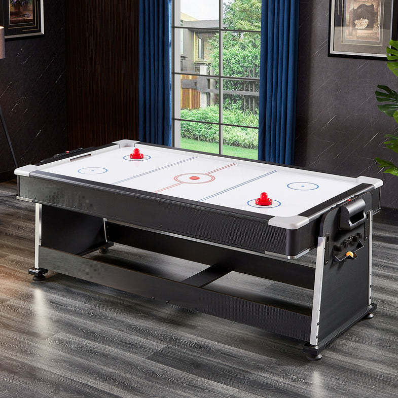 AirShot 7ft Convertible 4-IN-1 Pool, Air Hockey, Table Tennis Table & Tabletop