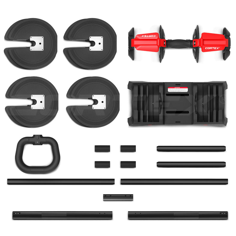 Revolock V2 24kg Adjustable Dumbbell + Barbell + Kettlebell All-in-One Set