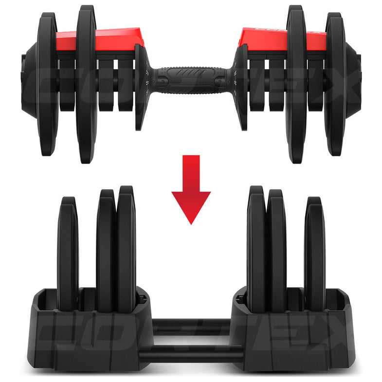 Revolock V2 40kg Adjustable Dumbbell & Barbell All-in-One Set (40kg Single)