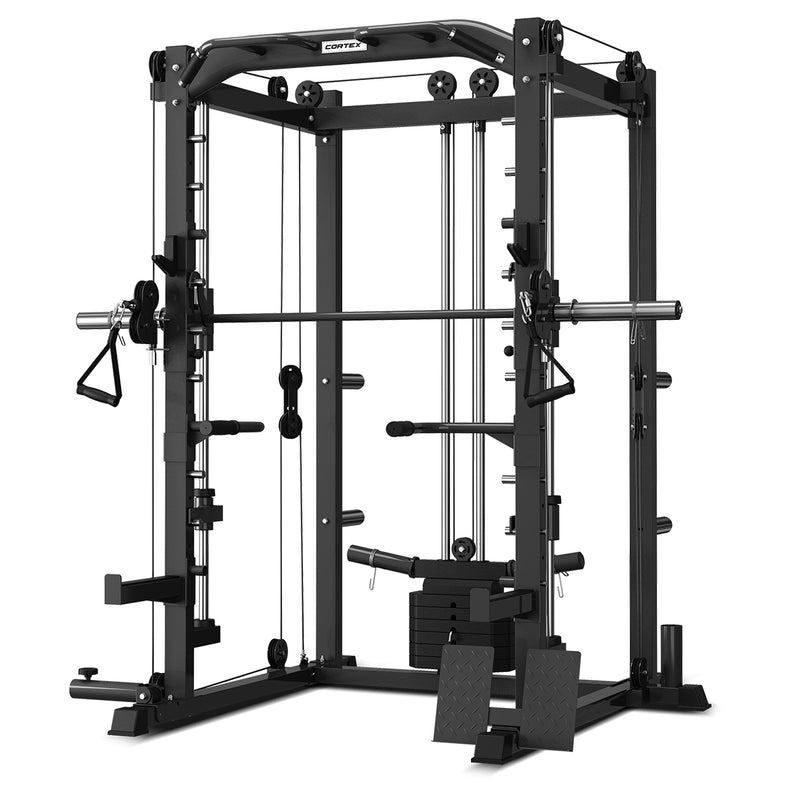 SM-20 6-in-1 Power Rack with Smith & Cable Machine + BN-6 Bench + 100kg Olympic Tri-Grip Weight Plate & Barbell Package