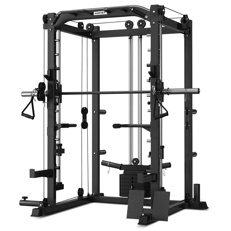 SM-20 6-in-1 Power Rack with Smith & Cable Machine + 48kg Revolock Adjustable Dumbbell Set + BN9 Bench + 130kg Olympic Weight Plate & Barbell Package