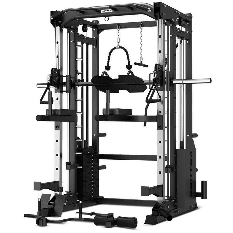 SM-25 6-in-1 Power Rack with Smith & Cable Machine with 48kg Revolock V2 Adjustable Dumbbells + 100kg Essentials Package