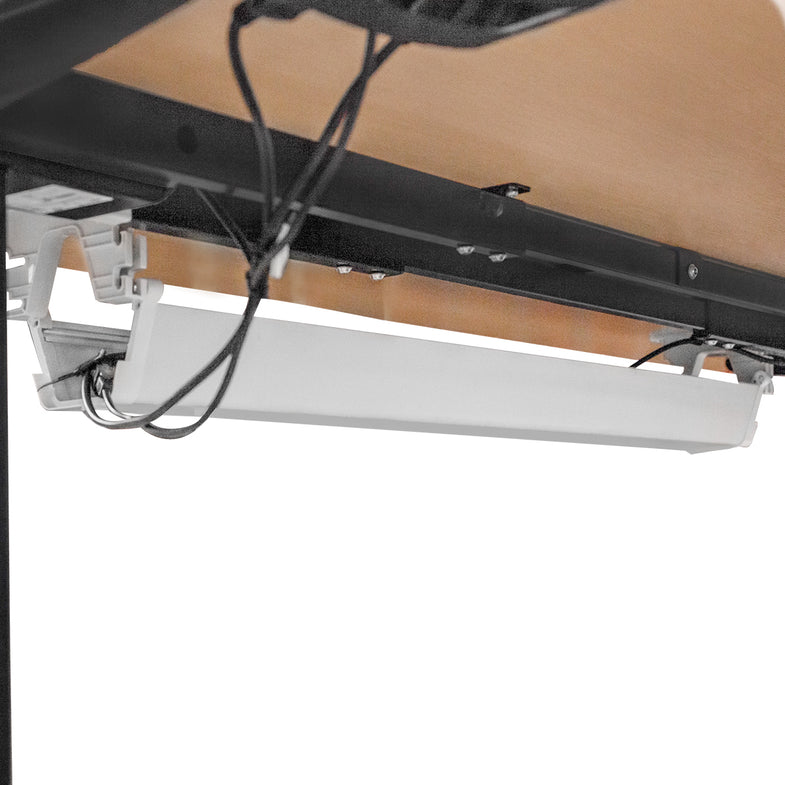 C2 Black WalkingPad Treadmill with 180cm Dual Motor Automatic Standing Desk in Oak and Cable Management Tray