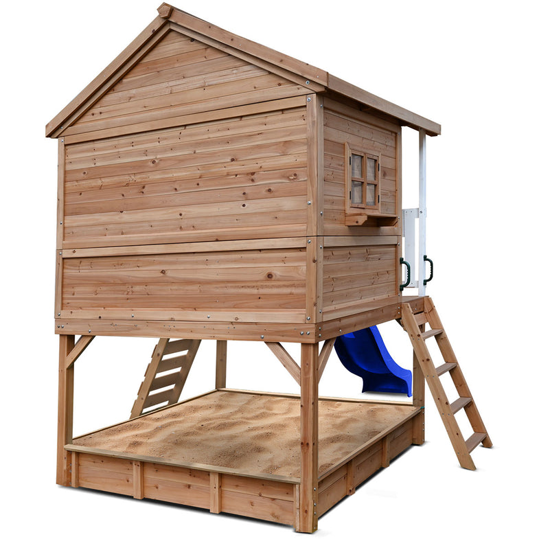 Winchester Cubby House with 1.2m Elevation Platform and 2.2m Blue Slide