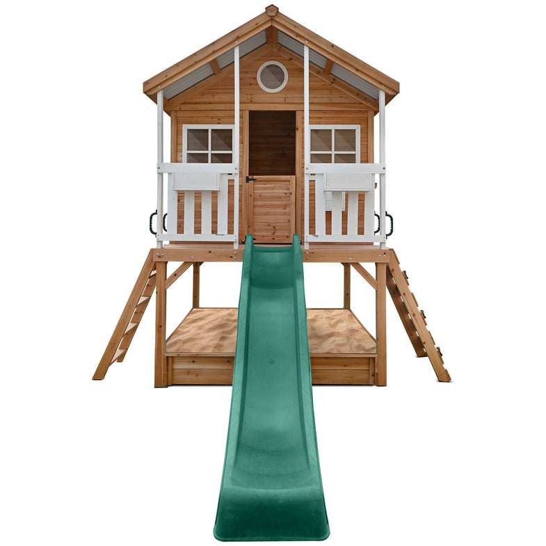 Winchester Cubby House with 1.2m Elevation Platform and 2.2m Green Slide