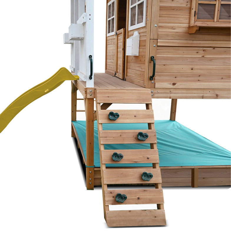 Winchester Cubby House with 1.2m Elevation Platform and 2.2m Yellow Slide