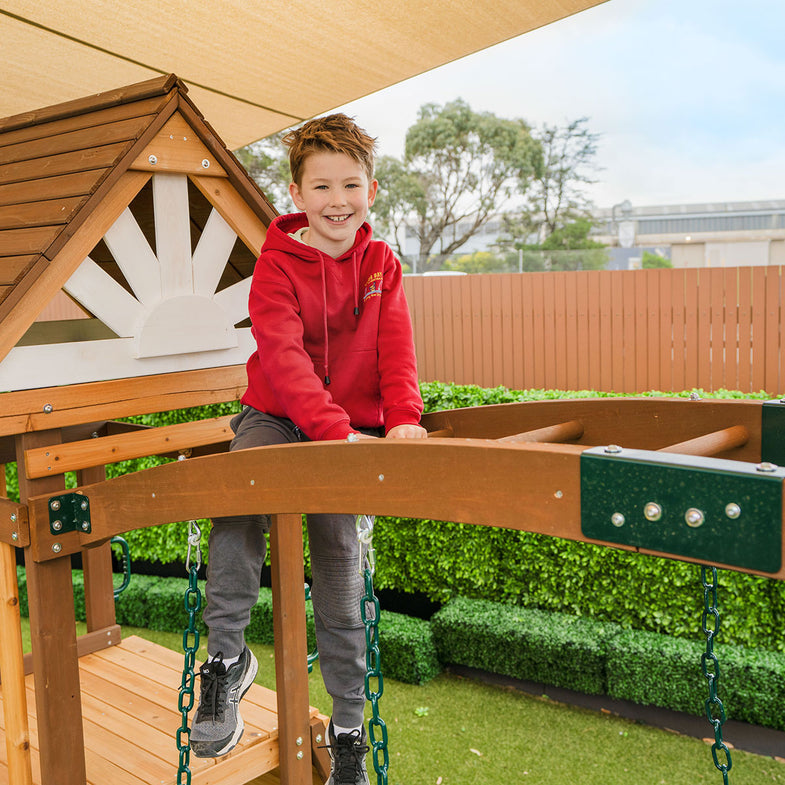 Armadale Play Centre Set with 2 x 2.2m Green Slides