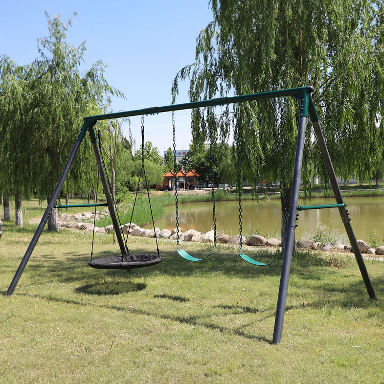 Titan Commercial Steel 3-Station Swing Set