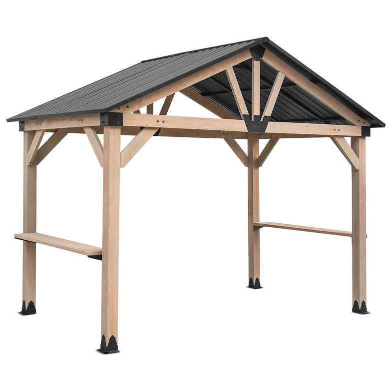 Oslo XL 3.6m x 2.4m BBQ/Grill Timber & Steel Gable Roof Gazebo