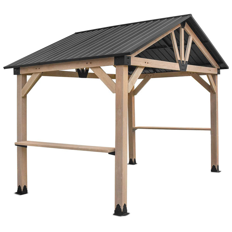 Oslo XL 3.6m x 2.4m BBQ/Grill Timber & Steel Gable Roof Gazebo