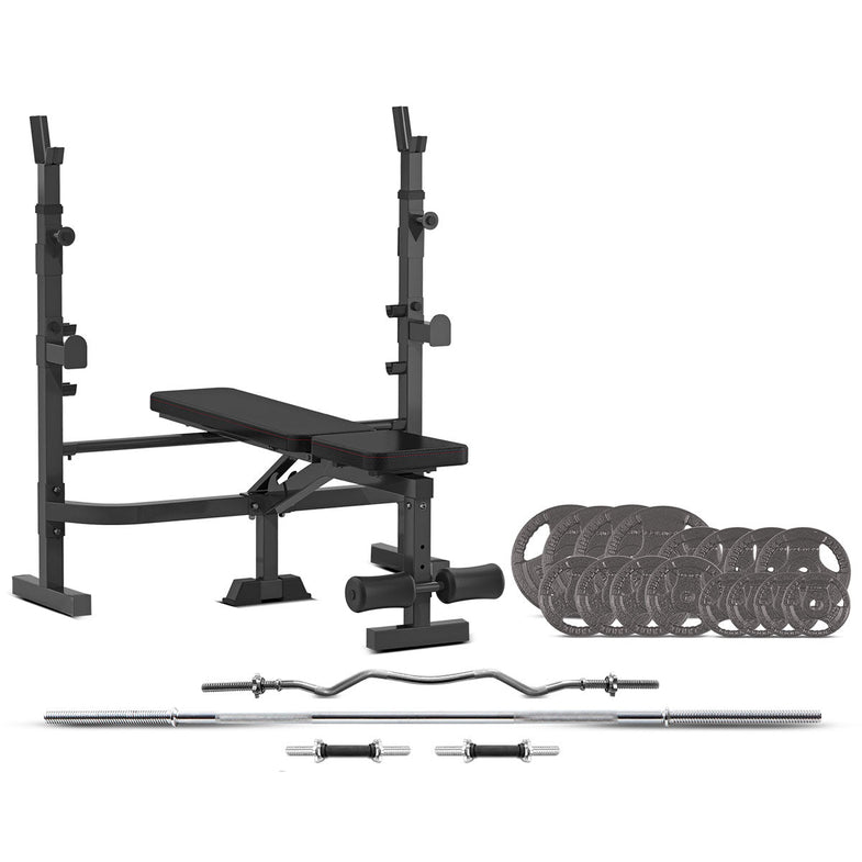 MF4000 Bench Press with 90kg Standard Tri-Grip Weight and Bar Set