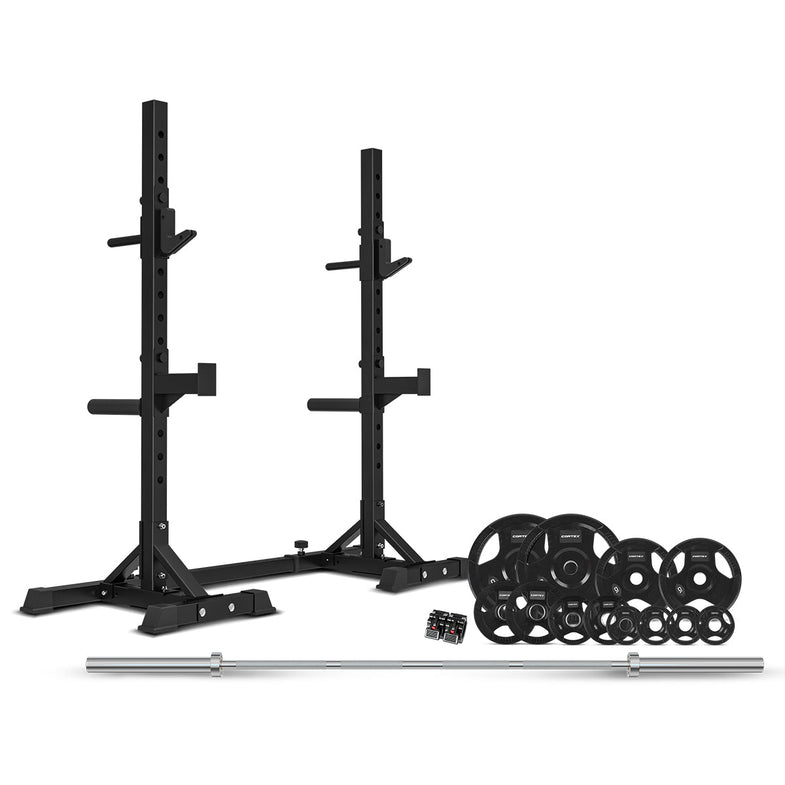 SR-10 Squat Rack Package + 100kg Olympic Tri-Grip Weight Plates Package