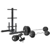90kg EnduraShell Barbell Weight Set with Weight Tree