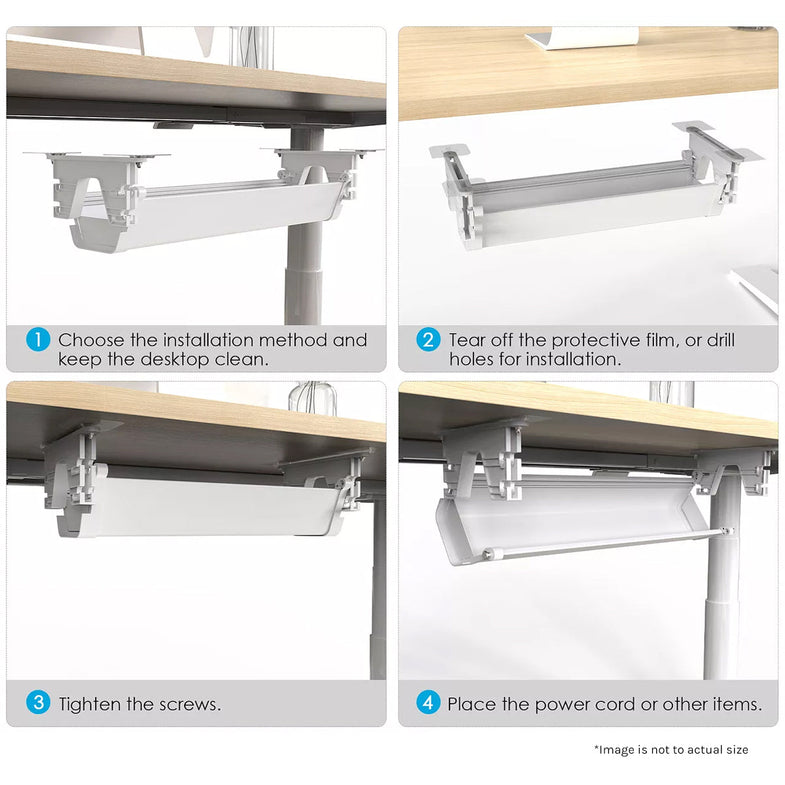 ErgoDesk Automatic Standing Desk 1800mm (Oak) + Cable Management Tray