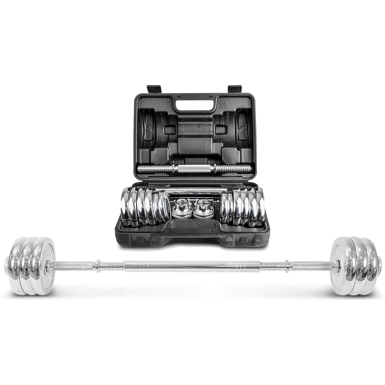 30kg Dumbbell and Barbell 2-in-1 Set