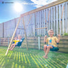 Winston 4-Station Timber Swing Set with Green Slide